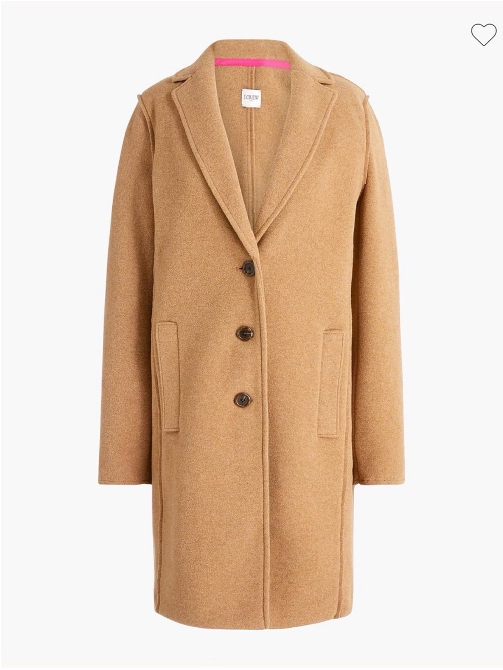 J. Crew Tan Boiled Wool Topcoat